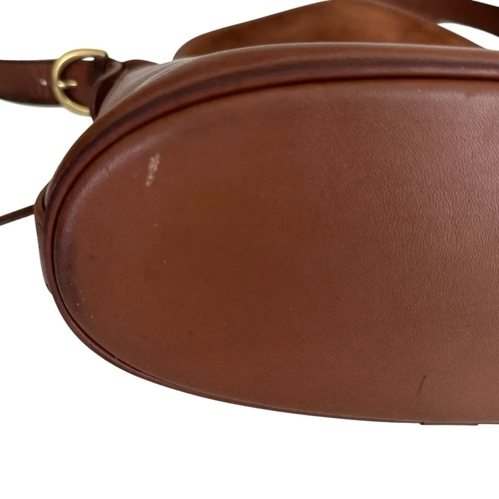 Vintage Coach 4150 Fletcher Flap Brown Leather Shoulder Bag Brass Hardware - Picture 9 of 15